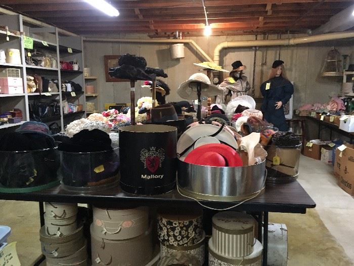 We have hundreds of antique and vintage hats and hat boxes!
