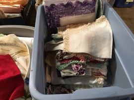 Plenty of vintage fancy and print hankies!