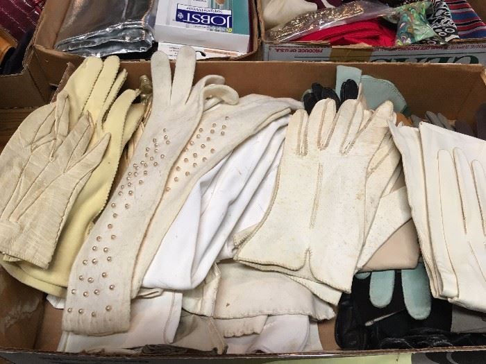 Plenty of vintage long and short length gloves!