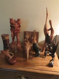 Carved Wooden figurines, Bookends