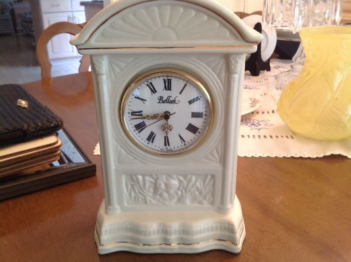 Belleek clock.....several available.