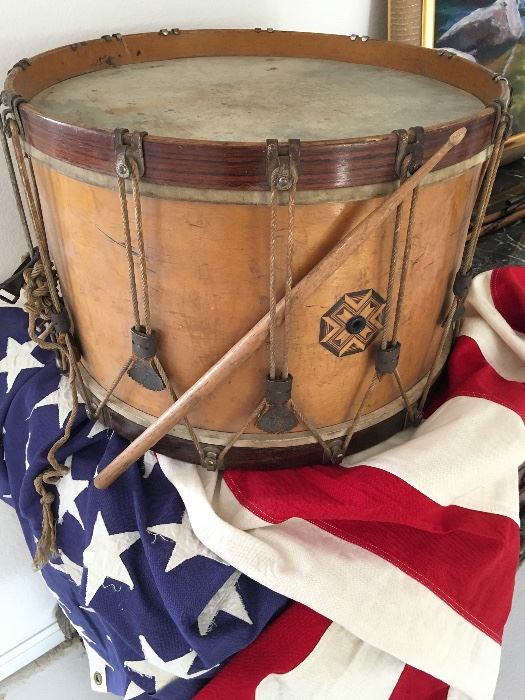 This antique snare drum might have been used as a field marching drum, but it is in amazing shape and a real beauty