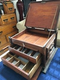 This is interior look at the terrific ships captain desk/chest