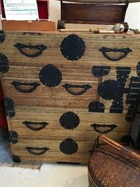 These wooden Tansu chests have made a real comeback and look great in so many types of decore, this is a two part set and a real stunner