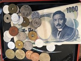 We will have several small bags of foreign coins and currency