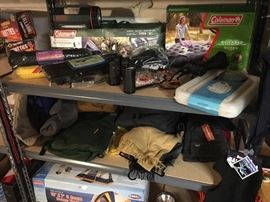 More camping gear including 2 new tents in basement