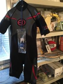 New wet suit and snorkeling gear