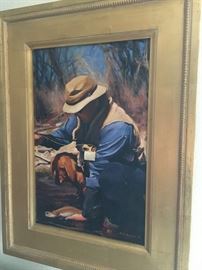 Original fisherman oil painting... one of our favorites.