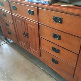 Mission style dresser in garage matches