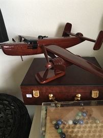 Heavy duty wooden carved airplane