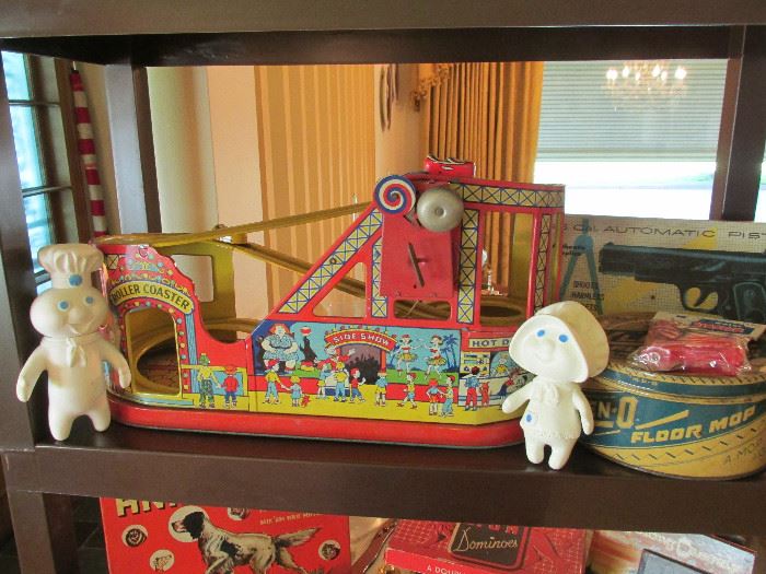 Vintage Chien roller coaster toy with cars