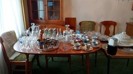 Hutch, Dining Set, Glassware, Antques