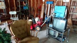 Living room furniture, tv's, exercise equipment, tools, snow blower