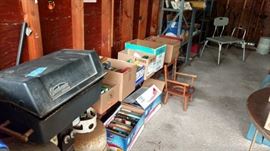 Grill, tools, books, DVDs