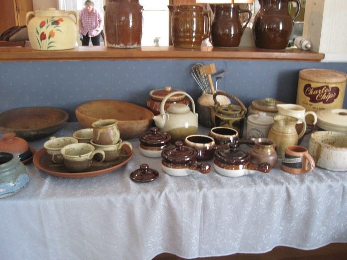 wooden bowls & handmade pottery