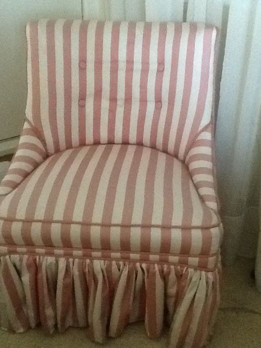 Bedroom upholstered chair, quality fabric used and lots of it