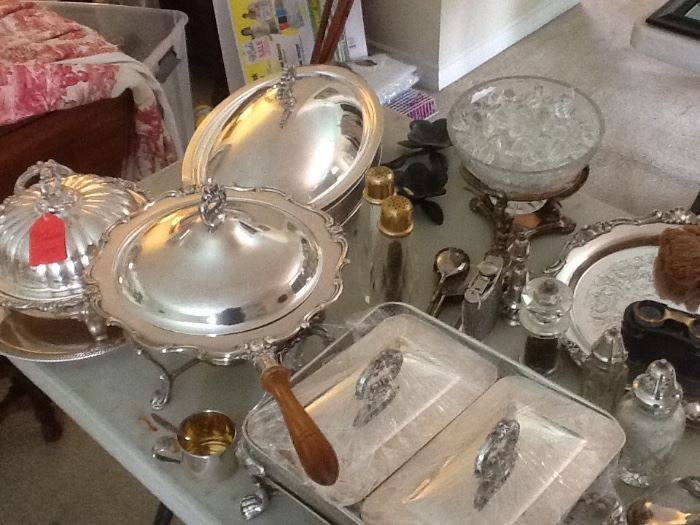 Silver serving dishes 