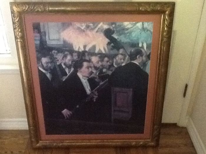 Print from a painting done by Pierre Auguste Renoir.  This is only a slice of the original painting. Great frame 