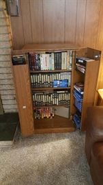 VHS Tapes and Cabinet