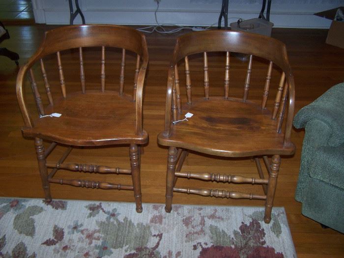 Antique captain chairs, 2 more not shown are very similar to these