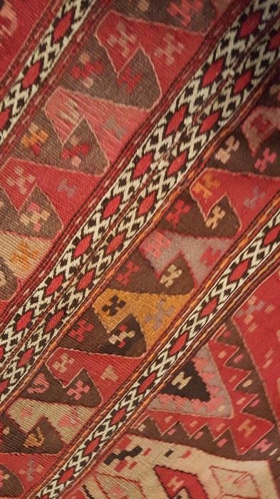 Soumak style prayer Rug, beautiful color and pattern!