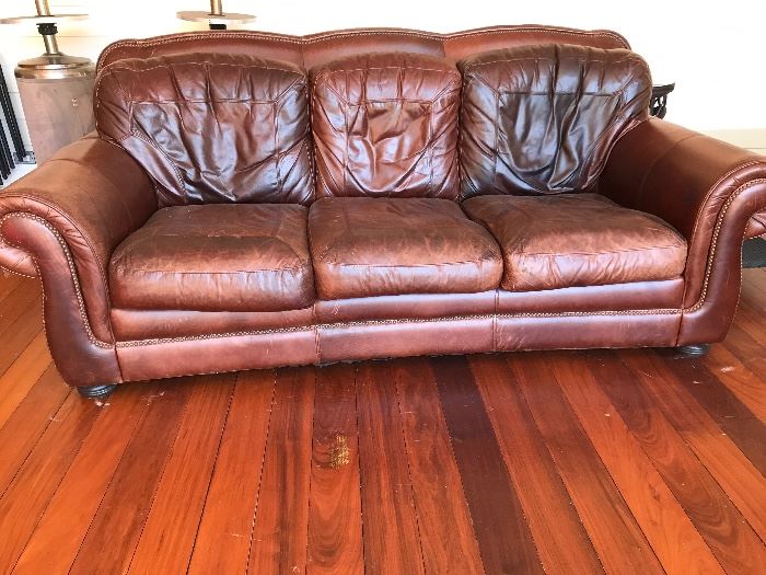 Leather Couch $500 - 50% off today from 12pm - 4pm