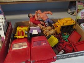 Vintage cars and farm toys