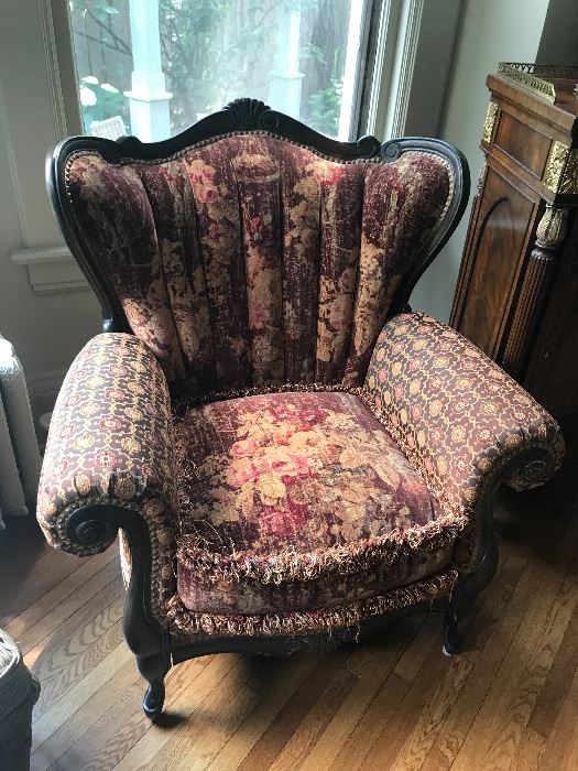 Statesville Chair Company Upholstered Wingback Chair; 2 available