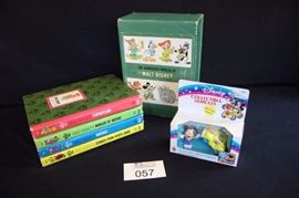 Vintage Disney Lot:  1) 1980's mint collectible Vehicles, Die-Cast Metal, features removable Disney Mickey figure, Mattel number "8483", still sealed in box with Mattel tape.  2) Boxed set of vintage hardcover Disney books in original box.  The Wonderful Worlds of Walt Disney books:  "Fanyasyland, 15590", "World's of Nature, 15591", "America, 15592", "Stories from Other Lands 15593".  Books look new and may have been been read. Covers have no visible wea. No missing or damaged pages, no creases or tears, and no underlining/highlighting of text or writing in the margins. Very minimal wear and tear; box has some wear.
