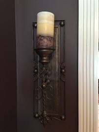 Pair of Metal Candle Sconces 