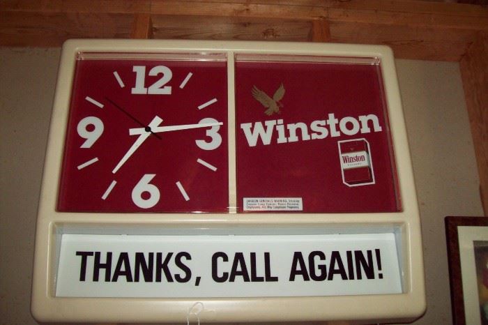WINSTON Lighted Advertising Clock