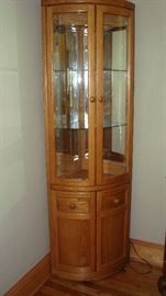 Pair Lighted Curio Cabinets