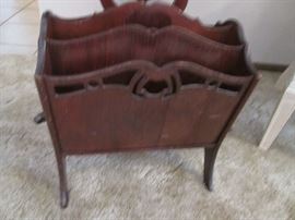 Carved Magazine Rack, from another Era!