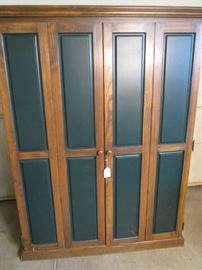 Closed-Cabinet Computer Station with Drop Down Desk