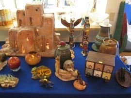 Southwest Decor and Artifacts - Pueblo is lighted