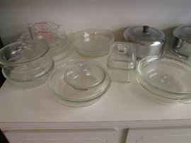 Loads of Pyrex and 2-Tin Cake Covers