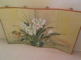 Asian 4-Panel Wall-mount Screen.