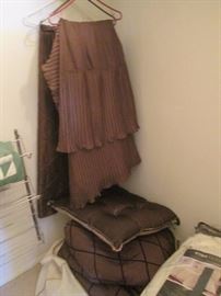 King size Bedding in a fabulous chocolate color.  Includes Comforter, duster, shams, and drapery panels.