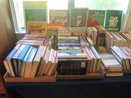 Books galore!  Topics on Golf, Medicine, Navy, Baseball, Cooking plus Fiction and Coffee Table Books.