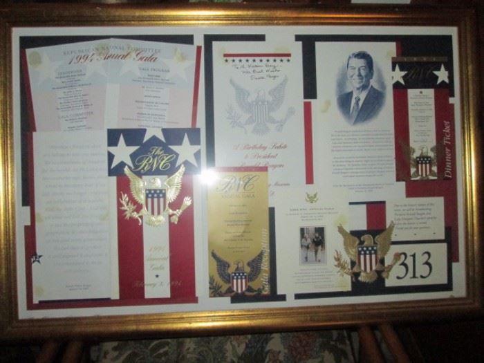 President Reagan - autographed framed Birthday Salute, 1994 Annual Gala and more