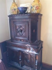 ATTENTION ANTIQUE DEALERS AND PINTREST AFICIONADOS...this is a very high quality reproduction hutch. With that being said, it is in pristine condition and priced accordingly. You can paint it with out suffering damnation from the Gods of Antiquities.