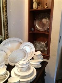 Here's the Royal Doulton set, and some more punch cups (I found about two dozen more after I took this photo) and a couple of Hummels