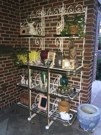 Brass and Iron Garden Shelf/Baker's Rack