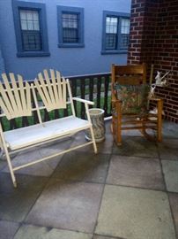 Antique Double Adirondack and the Third Rocking Chair