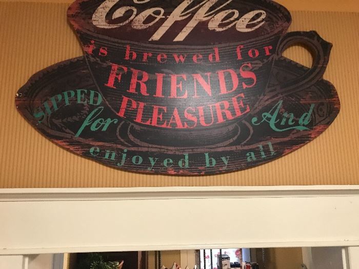 a great large wooden coffee sign