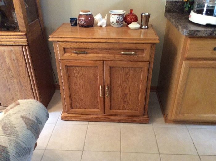 LOVELY WOODEN SIDE BOARD ON CASTORS