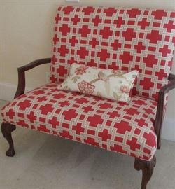 red and white bench