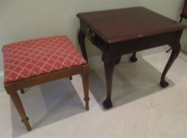 small table and bench