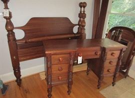 solid mahogany full bed and dressing table