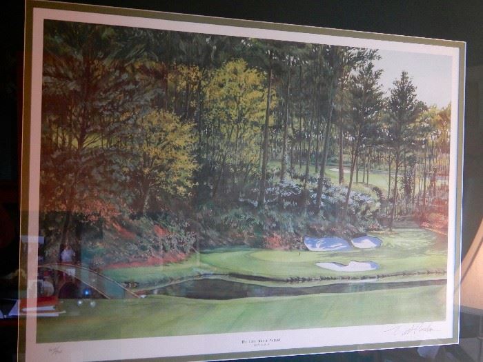 PRINT OF THE 12 HOLE AT THE MASTERS